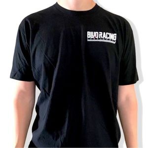 Blud Racing Lubricants Black T-Shirt with Logo Graphics Size Sm.